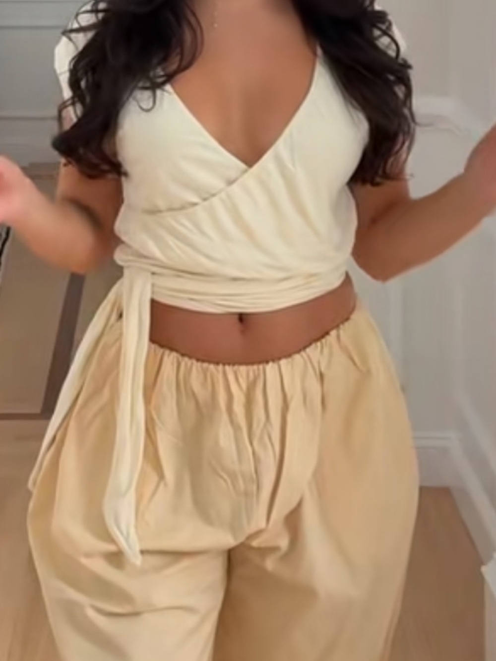 Princess polly cream wrap top